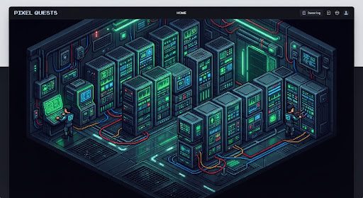 Placeholder hero: a pixel-art deployment scene, to be replaced with a regression-guard graphic